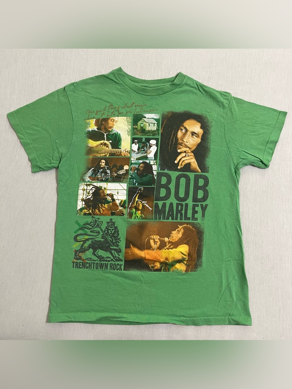 Bob Marley Green Men’s Graphic T-Shirt Medium - Zion Rootswear